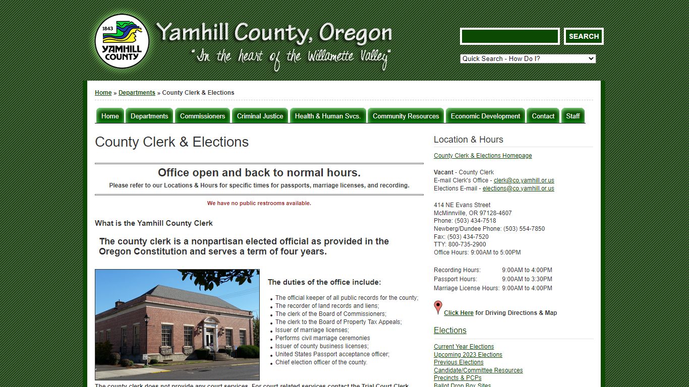 County Clerk & Elections | Yamhill County, Oregon